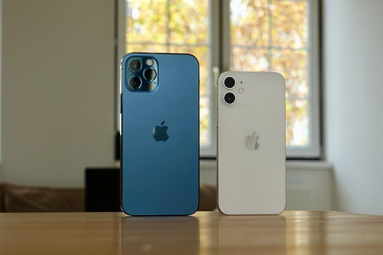 Dois iphones mostrando o que vai ao leilão da receita federal.