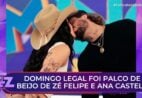 Ana Castela dá beijo em Zé Felipe no palco do ‘Domingo Legal’