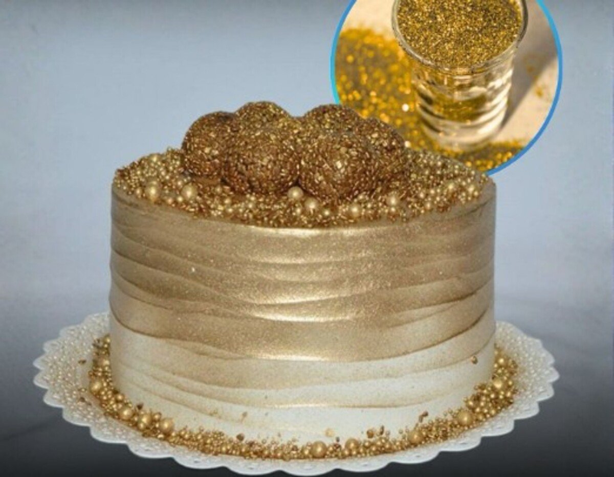 A foto mostra alimneto com glitter- proibido pela Anvisa