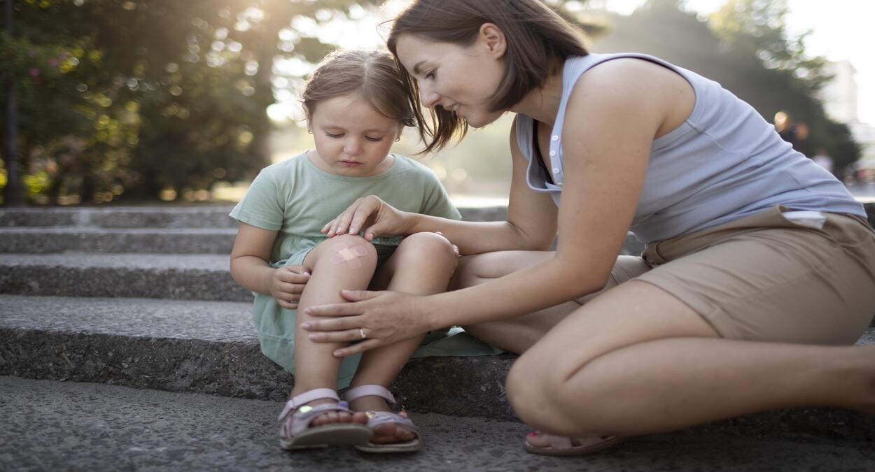 A foto mostra caso de emergência caseira