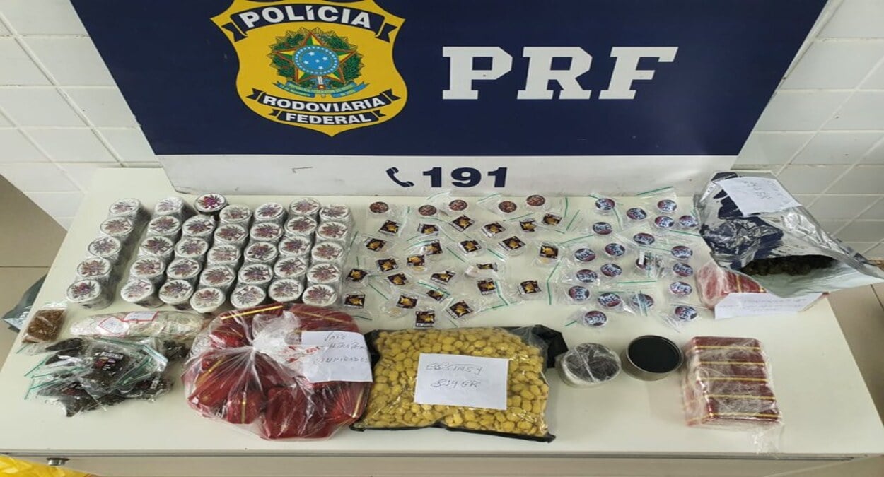 Drogas apreendidas pela Polícia Rodoviária Federal