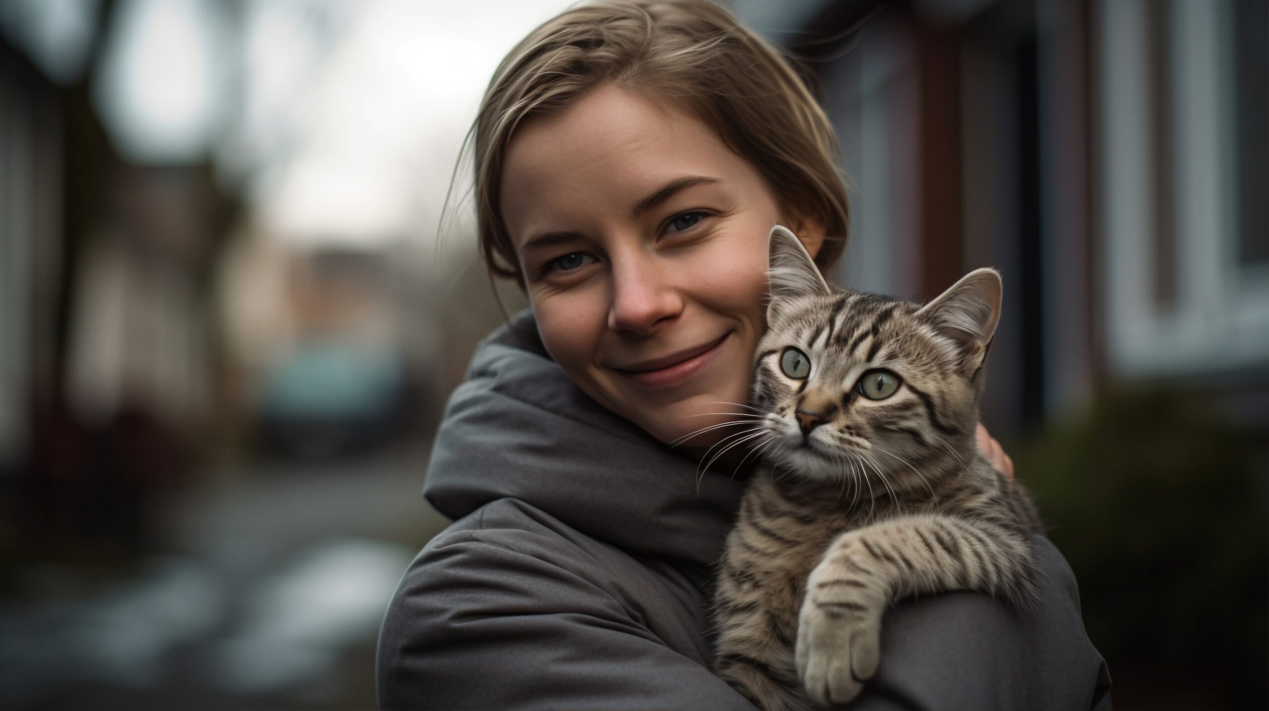 A foto mostra pessoa com pet - gato