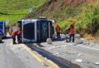 Acidente na BR 482, em Guaçuí, deixa vítima e interdita meia pista