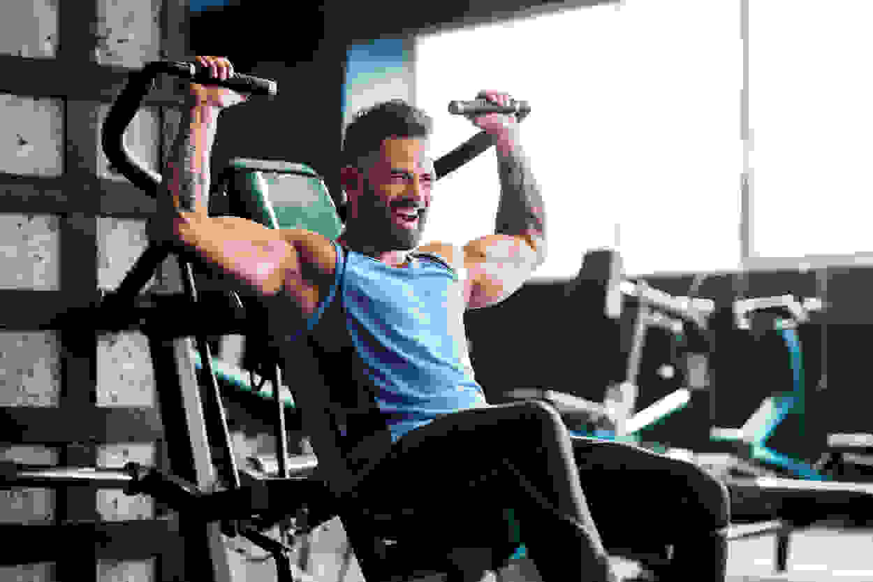 A foto mostra treino forte