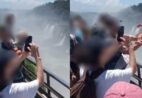 Homem arrisca vida de bebê para foto em mirante das cataratas do Iguaçu