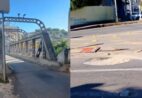 Buracos e condições da Ponte de Ferro preocupam quem passa pelo local