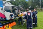 Helicóptero do Notaer transporta vítima com múltiplas fraturas após acidente