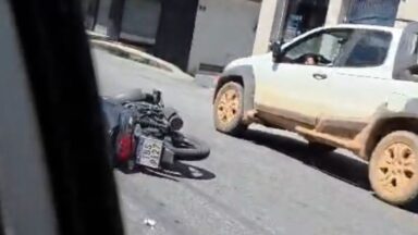 Motociclista fica ferido após acidente em Cachoeiro