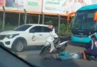 Acidente com moto trava trânsito em avenida de Cachoeiro