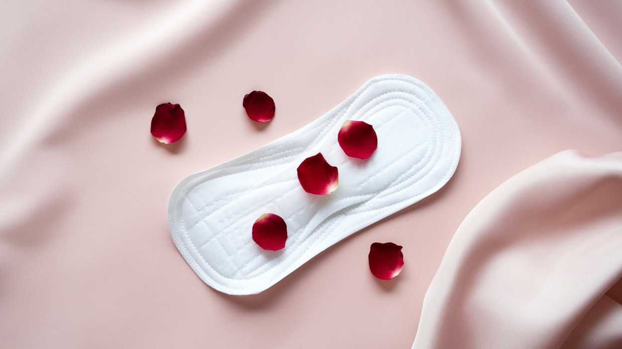 A foto alude às irregularidades da menstruação