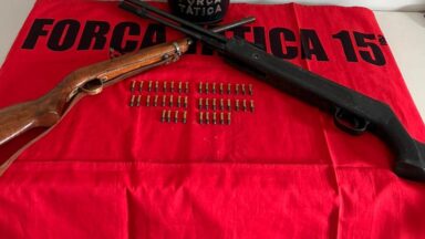 PM apreende armas e munições na zona rural de Mimoso