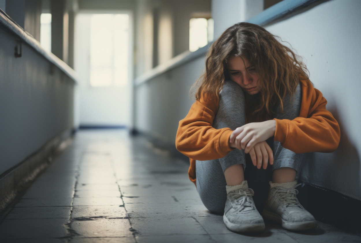 A foto alude ao tema de automutilação