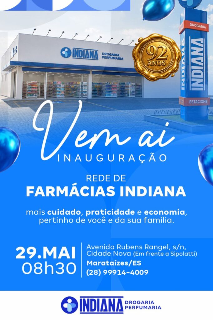 convite de inauguração da farmácia indiana