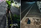 Calçada de ponte em Marataízes é isolada após danos estruturais