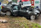 Motorista fica gravemente ferido após bater Corolla contra viaduto em Cachoeiro