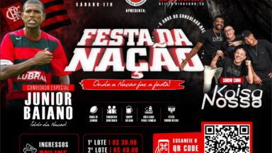 Junior Baiano participa de encontro especial da torcida do Flamengo em Atílio Vivacqua