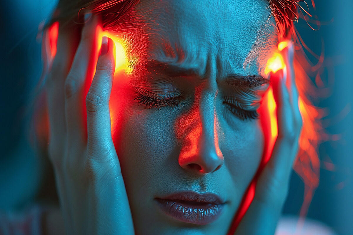 A foto alude à enxaqueca com aura
