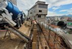 Contenção de encosta no Centro de Cachoeiro chega à segunda etapa de concretagem