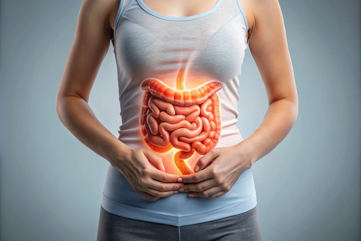 A foto alude a doenças de instestinos inflamados