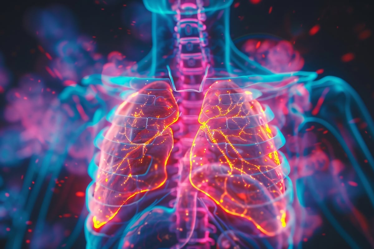 A foto alude a doenças respiratórias