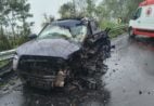 Colisão entre carro e caminhão deixa duas pessoas feridas em Domingos Martins