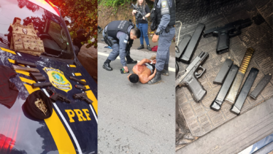 PRF encontra armas e explosivos após troca de tiros na BR-101, em Mimoso do Sul